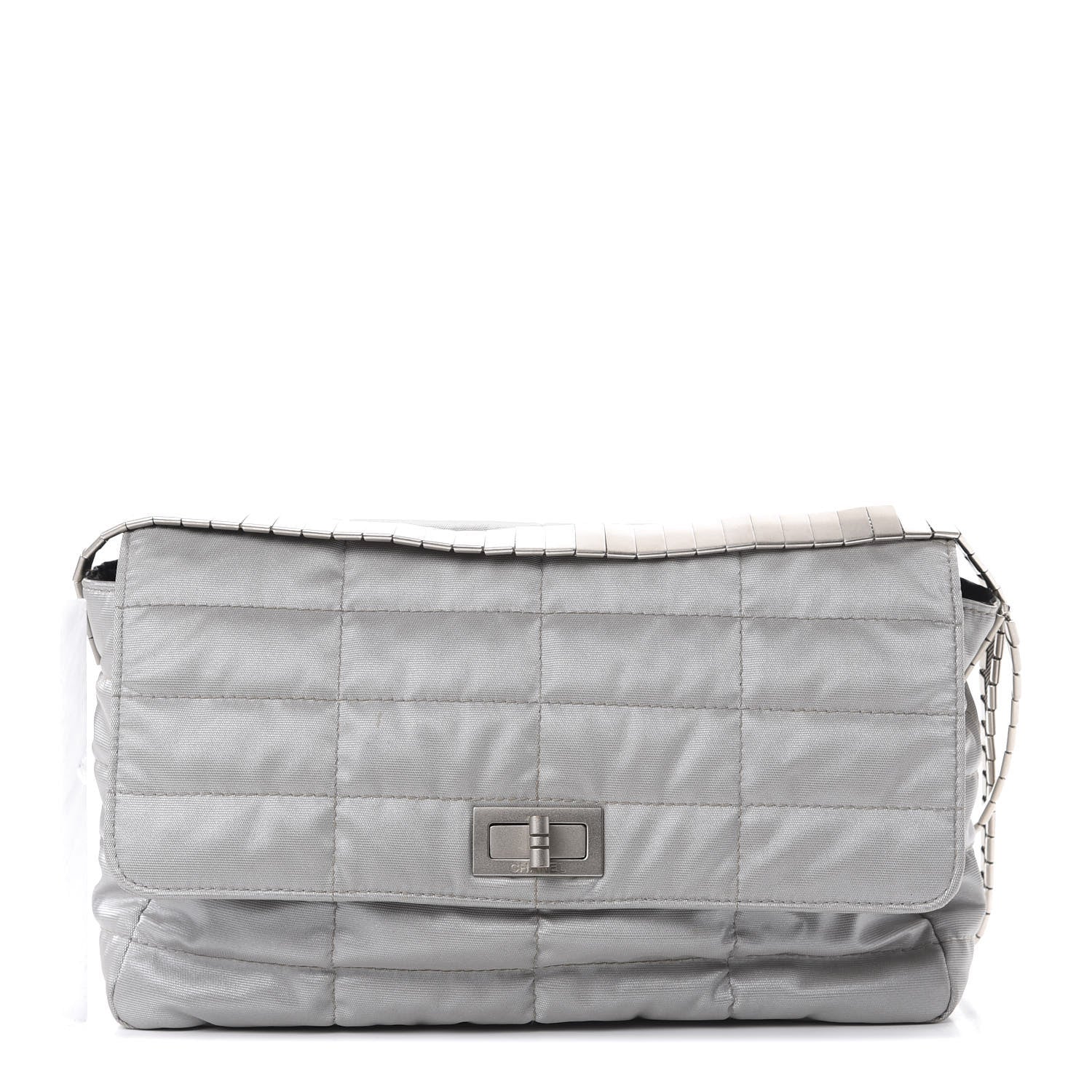 Chanel Canvas Chocolate Bar Mademoiselle Flap Grey 1 of 12