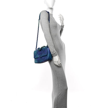 Chanel Tie Dye Calfskin Quilted Medium Chanel 19 Flap Blue Purple 2 of 11