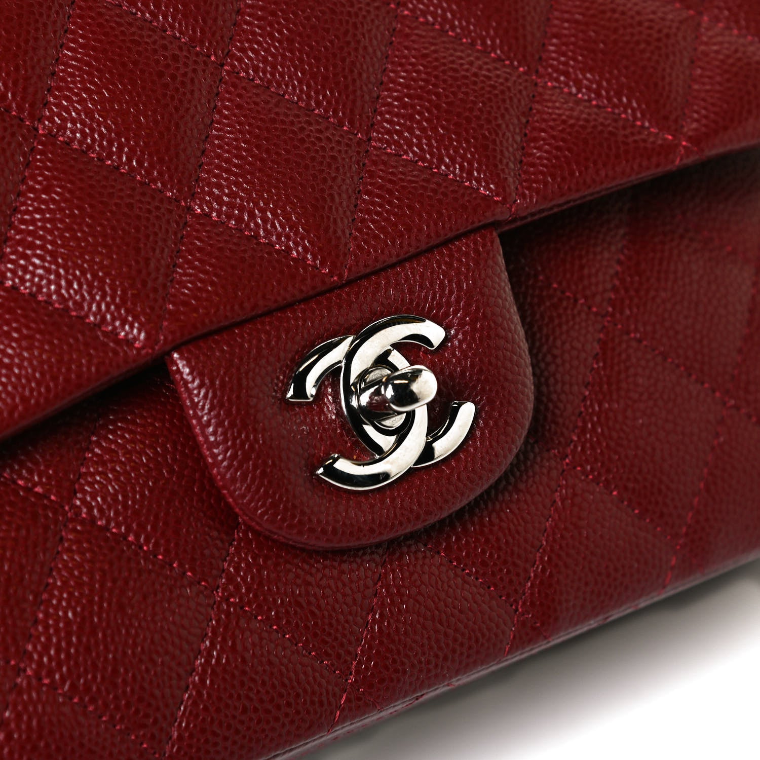 Chanel Caviar Quilted Medium Double Flap Dark Red 12 of 12