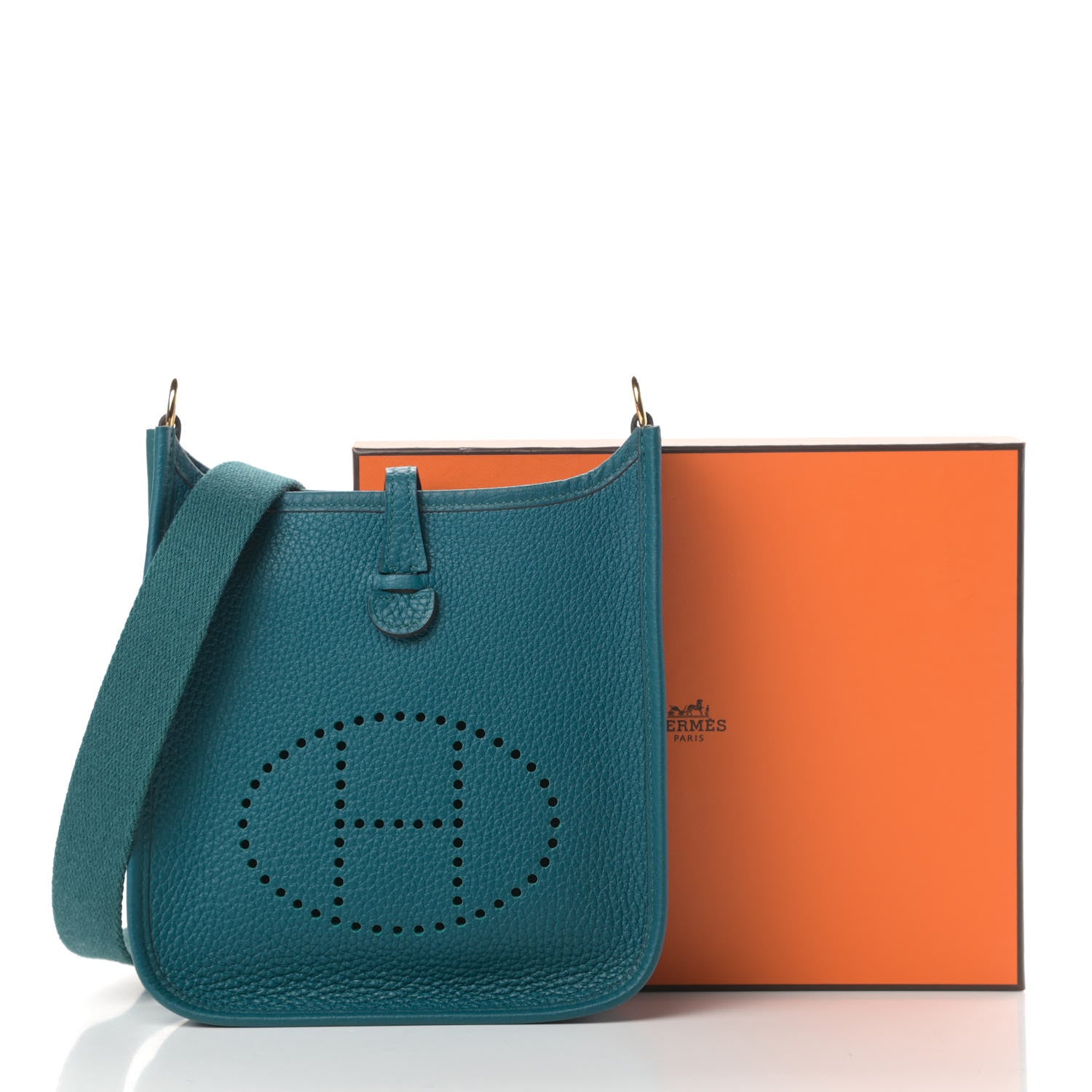 Hermes Taurillon Clemence Evelyne TPM Vert Bosphore 12 of 12