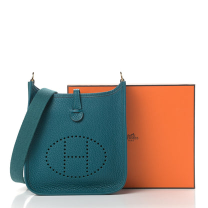 Hermes Taurillon Clemence Evelyne TPM Vert Bosphore 12 of 12