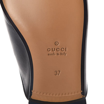 Gucci Calfskin Flower Embroidered Princetown Slippers 37 Black 7 of 8