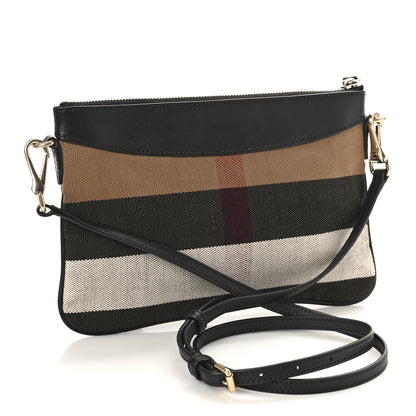 Burberry Mega Check Peyton Crossbody Clutch Bag Black 3 of 8