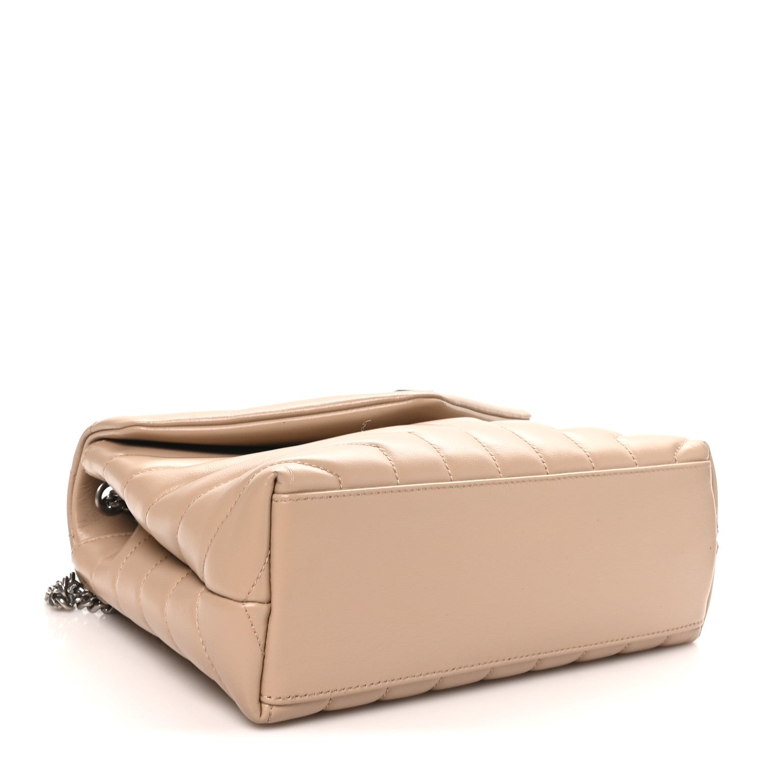 Saint Laurent Calfskin Y Quilted Monogram Small Loulou Chain Satchel Dark Beige 4 of 11