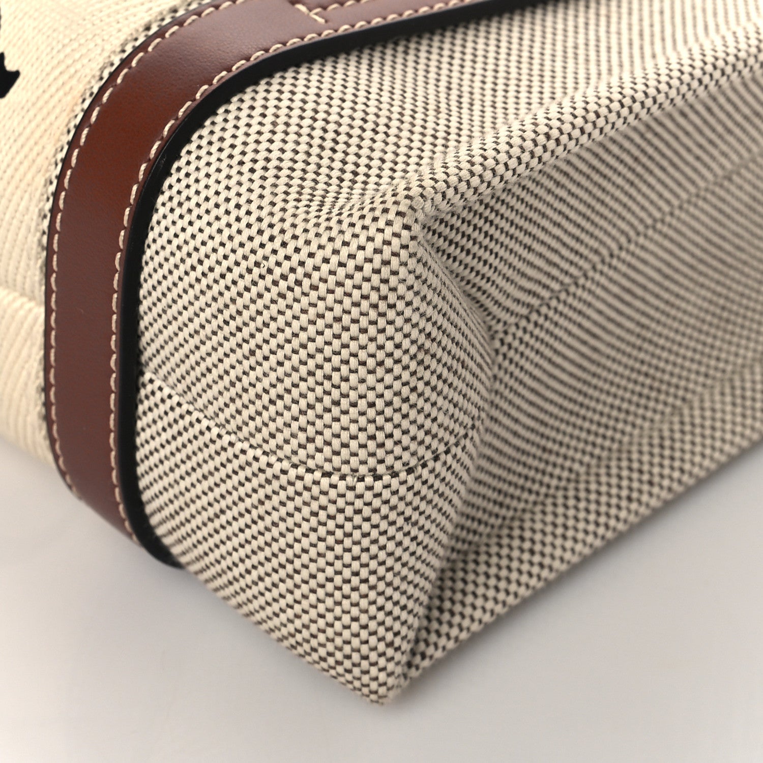 Chloe Cotton Calfskin Small Woody Ribbon Tote White Brown 10 of 10