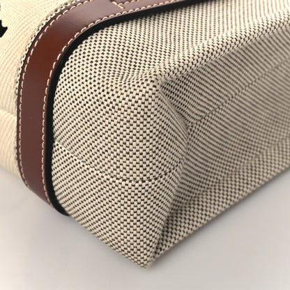 Chloe Cotton Calfskin Small Woody Ribbon Tote White Brown 10 of 10