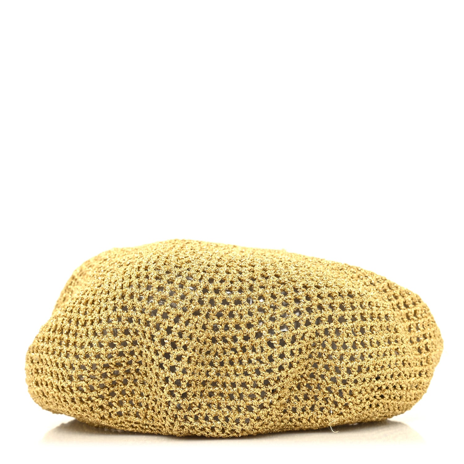 Gucci Metallic Crochet Knit Thelma Beret Hat Gold 1 of 9