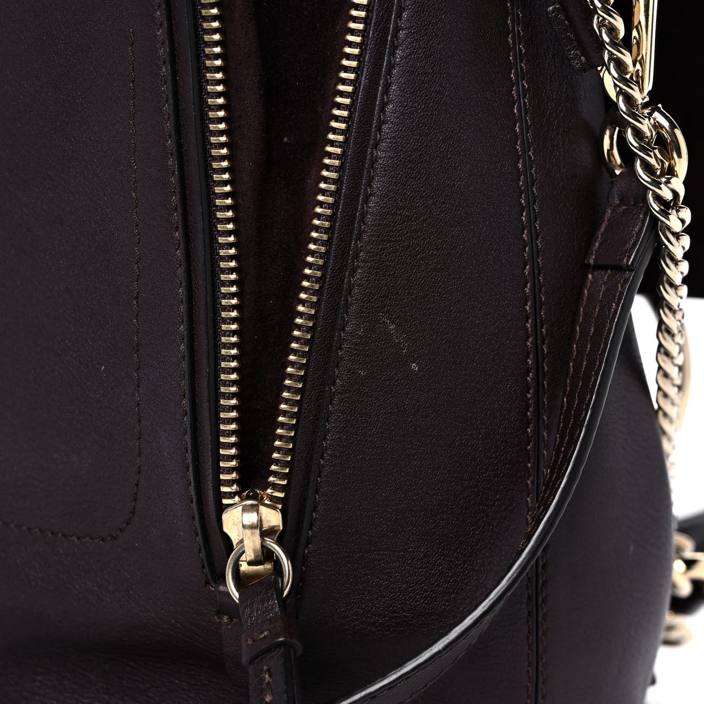 Suede Calfskin Small Faye Backpack Carbon Brown