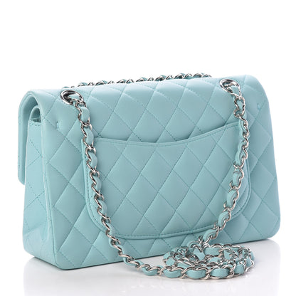 Chanel Lambskin Quilted Small Double Flap Light Blue 3 of 17