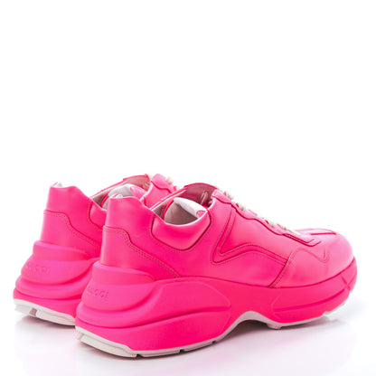 Gucci Calfskin Mens Rhyton Sneakers 9 Fuxia Fluo 4 of 8