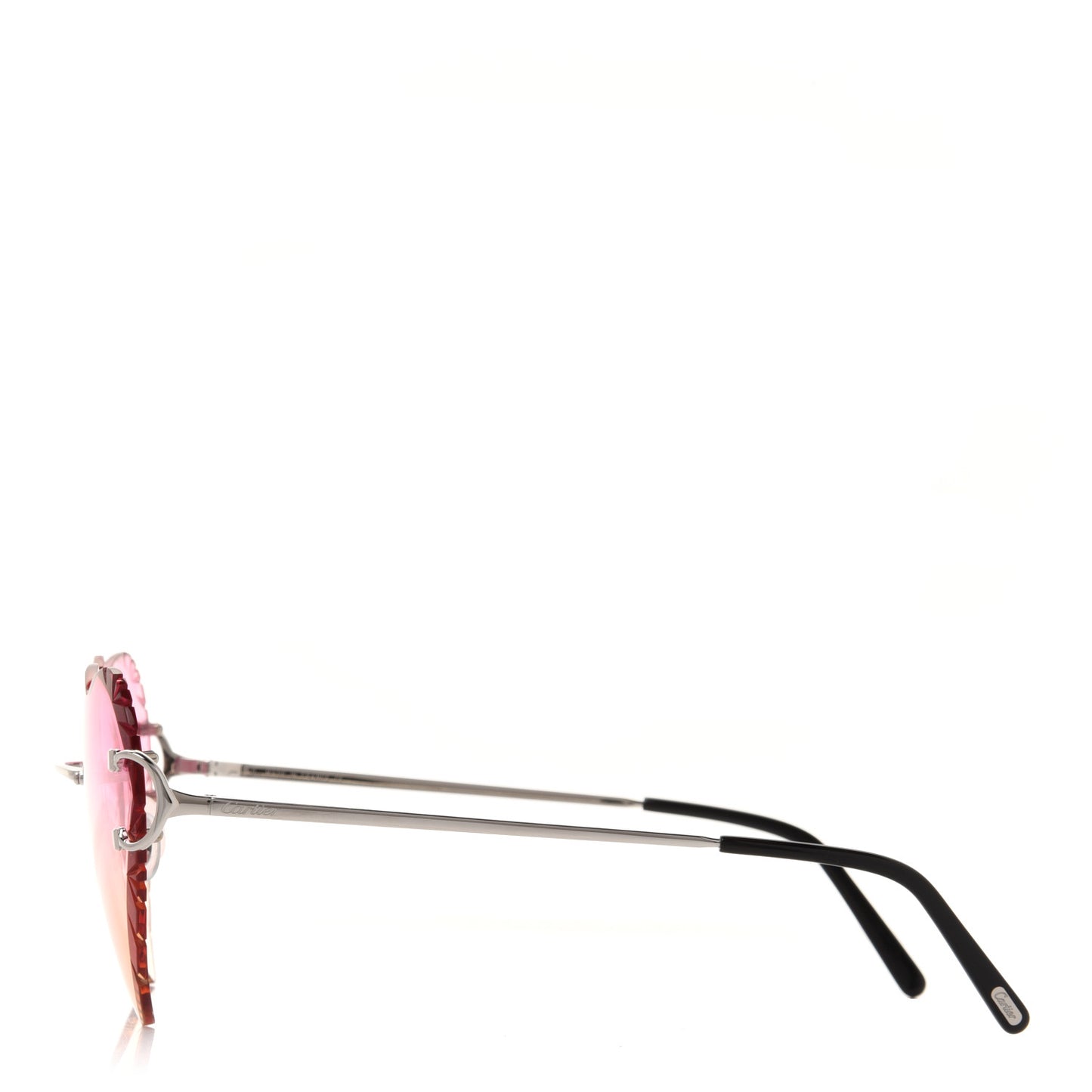 Metal Rimless Heart Sunglasses CA5F02AE Pink Yellow