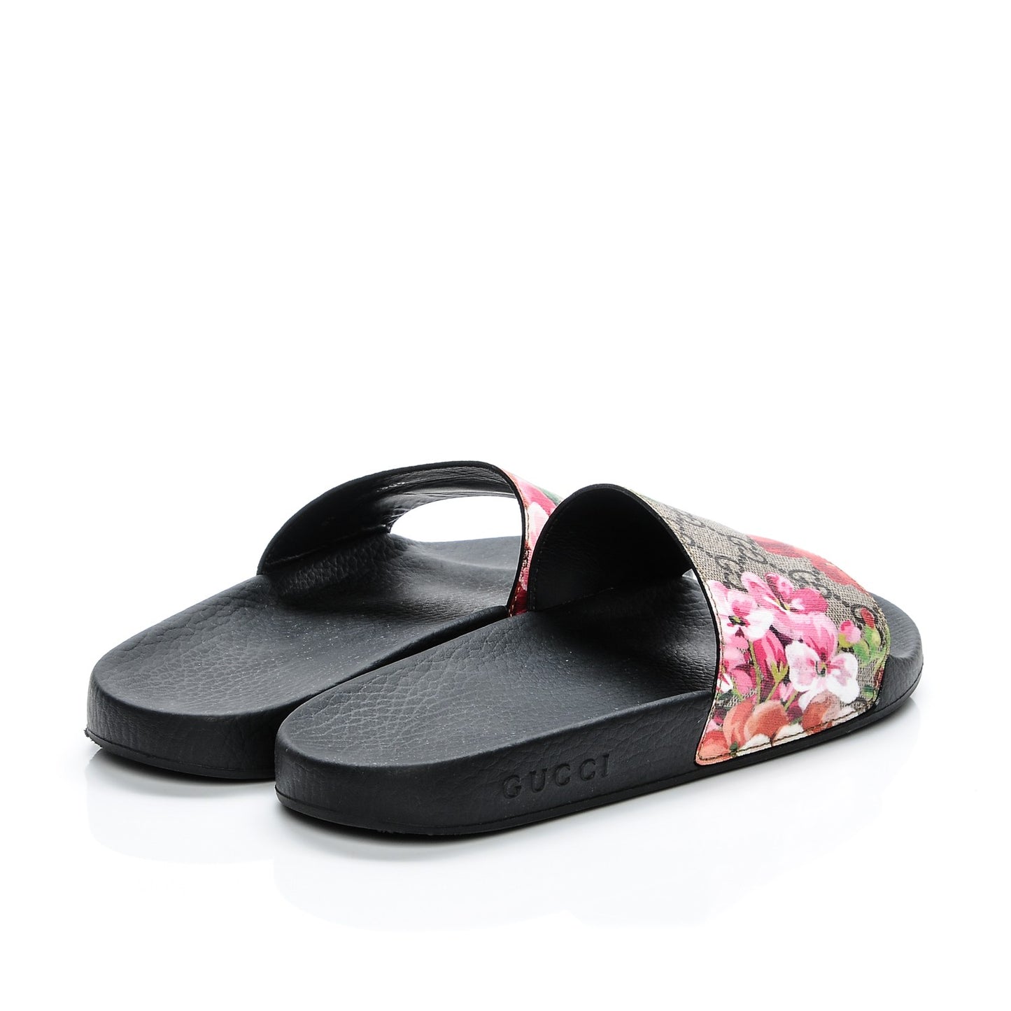 GG Supreme Monogram Blooms Slide Sandals 38 Beige Multicolor