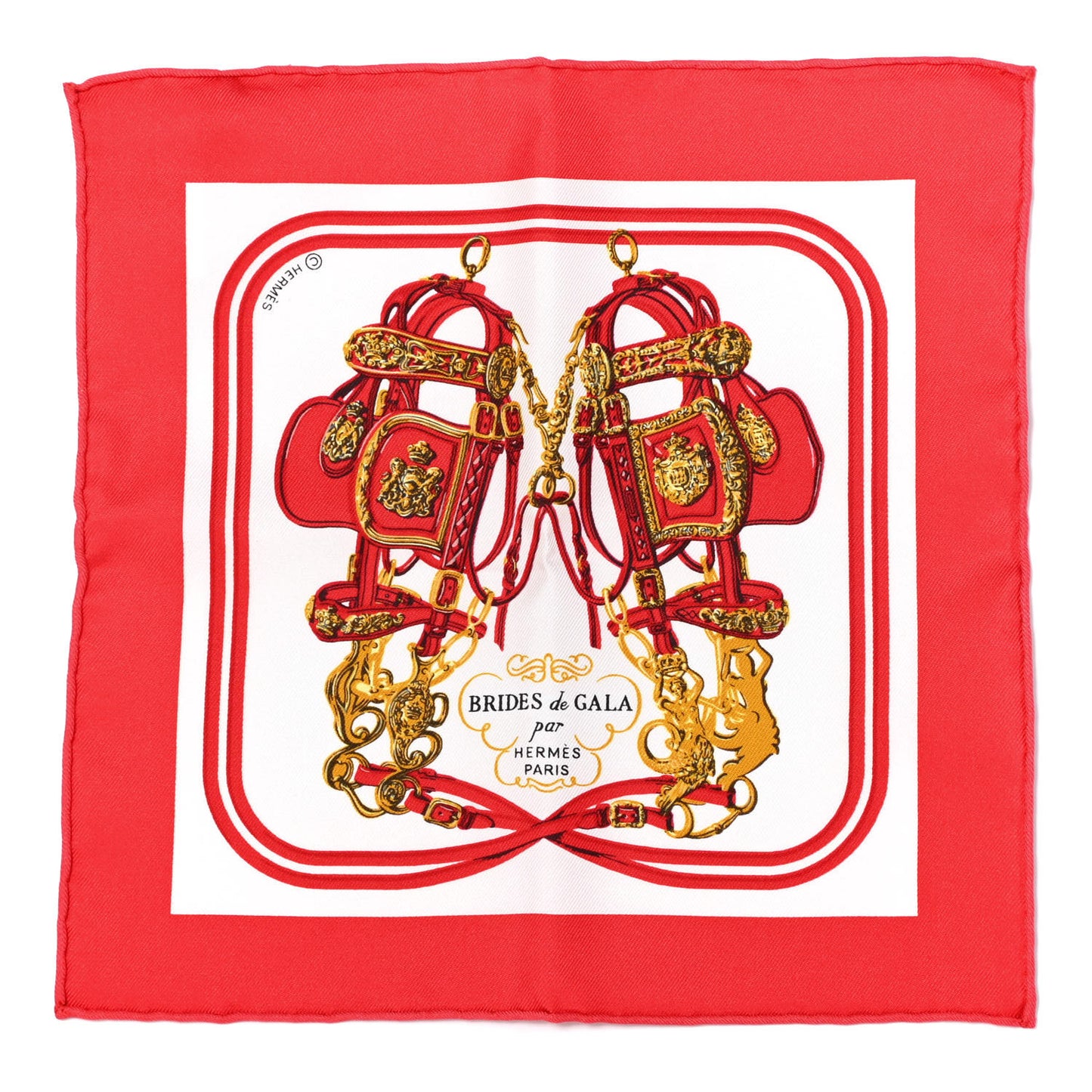 Silk Brides de Gala Nano Scarf 20 Rouge White Or