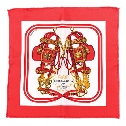 Hermes Silk Brides de Gala Nano Scarf 20 Rouge White Or 1 of 5