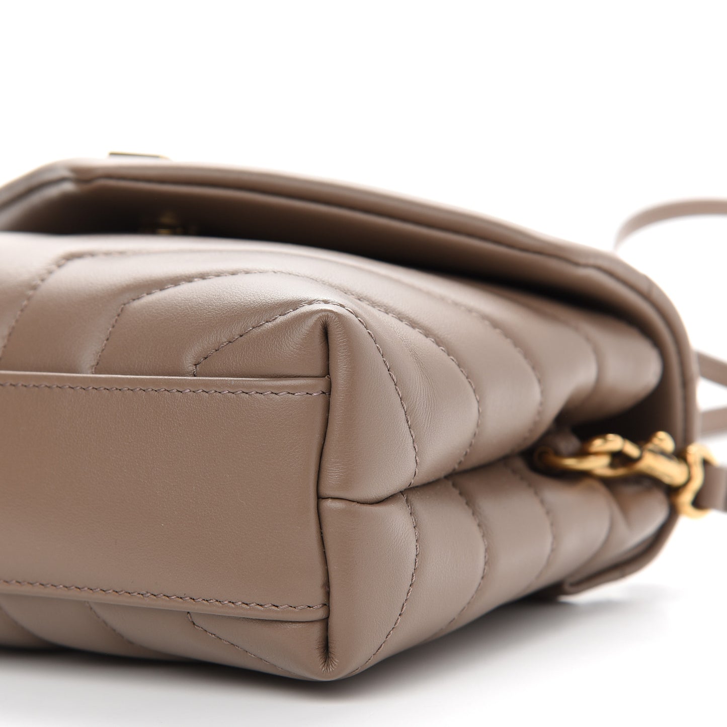 Calfskin Y Quilted Monogram Toy Loulou Crossbody Bag Taupe