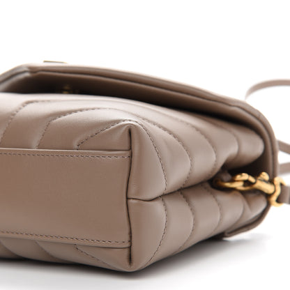 Saint Laurent Calfskin Y Quilted Monogram Toy Loulou Crossbody Bag Taupe 8 of 8