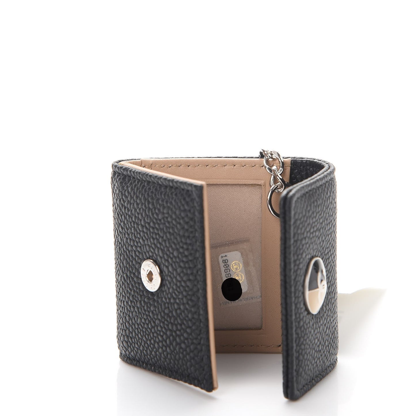 Caviar Photo Holder Key Chain Bag Charm Black