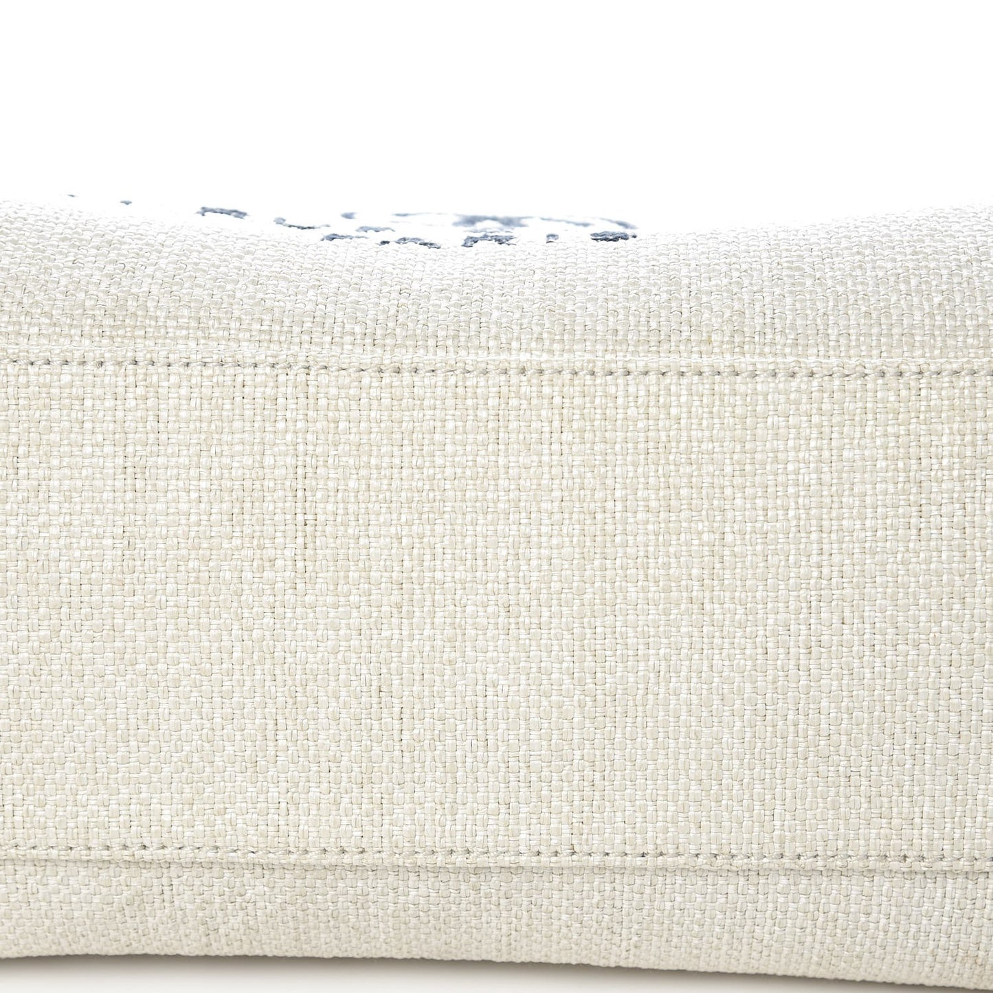 Woven Straw Raffia Extra Large Deauville Tote White Navy