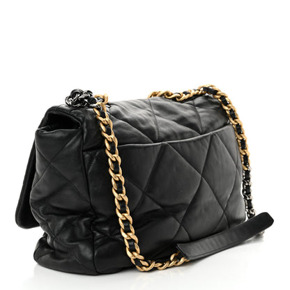 Chanel Lambskin Quilted Maxi Chanel 19 Flap Black 3 of 12