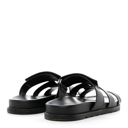 Hermes Calfskin Womens Chypre Sandals 40 Black 4 of 11