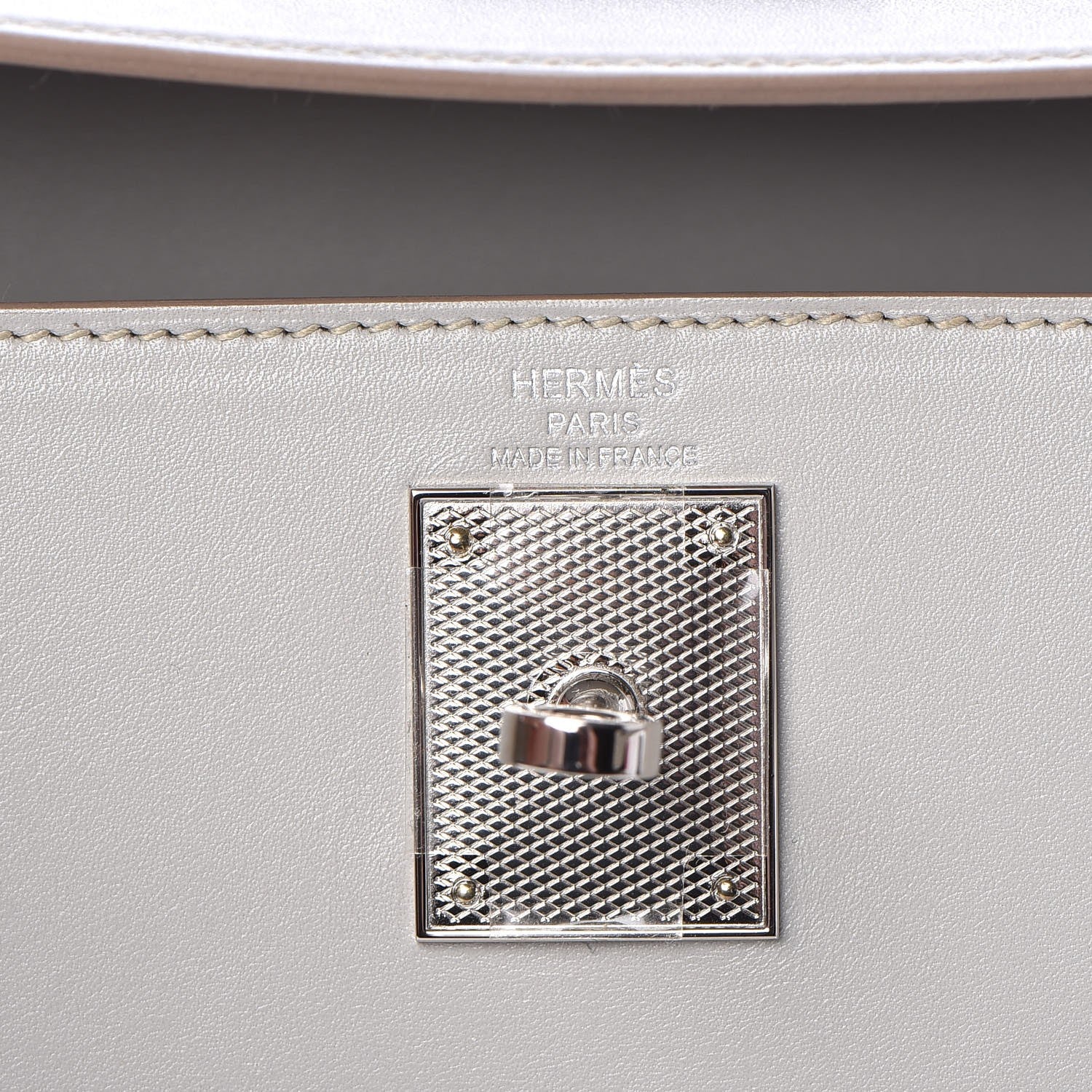 Hermes Tadelakt Kelly Sellier Guilloche 28 Gris Perle 29 of 36