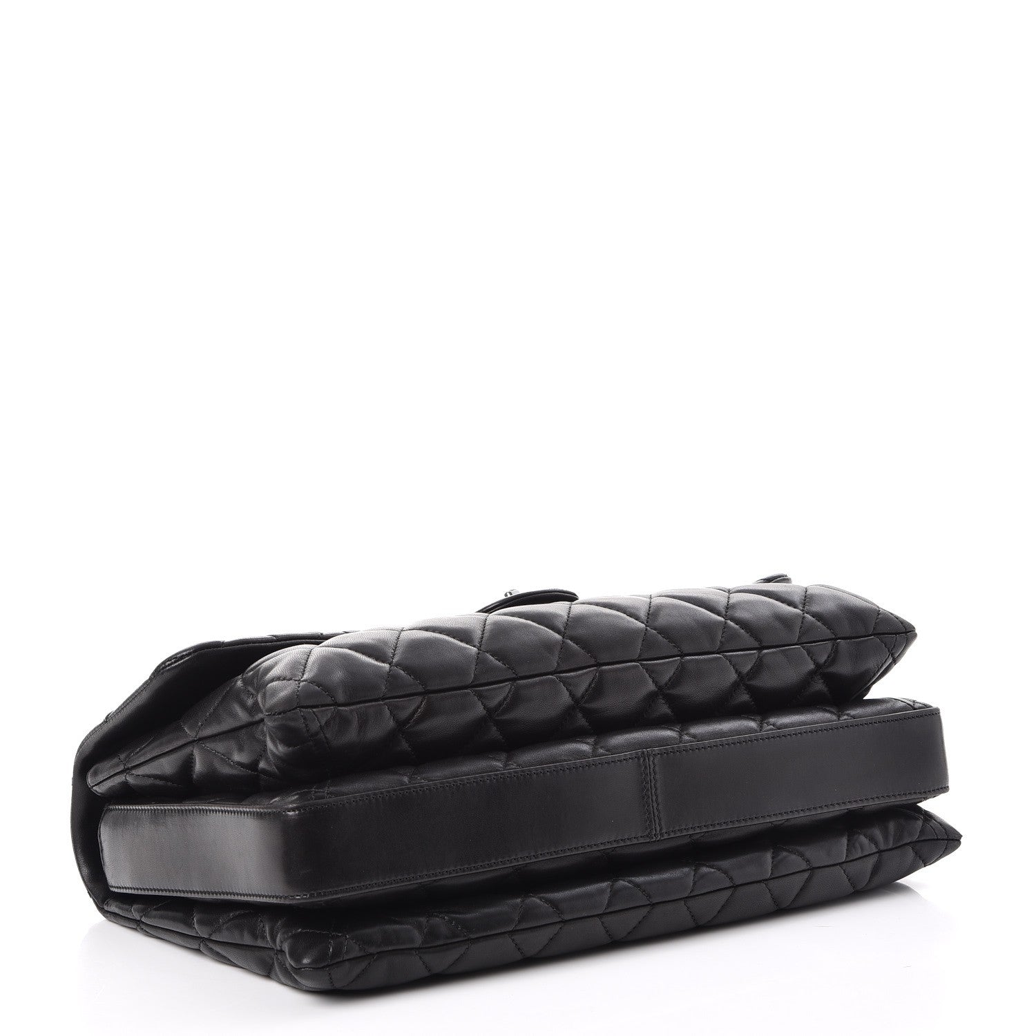 Chanel Lambskin Quilted Maxi 3 Flap Black 4 of 7
