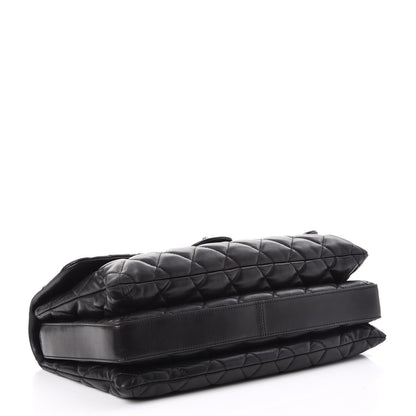 Chanel Lambskin Quilted Maxi 3 Flap Black 4 of 7