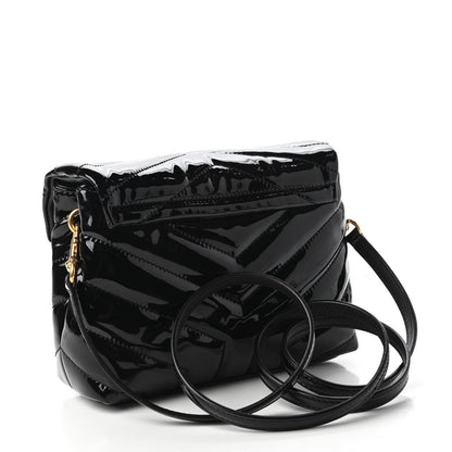 Saint Laurent Patent Y Quilted Monogram Toy Loulou Crossbody Bag Black 3 of 11