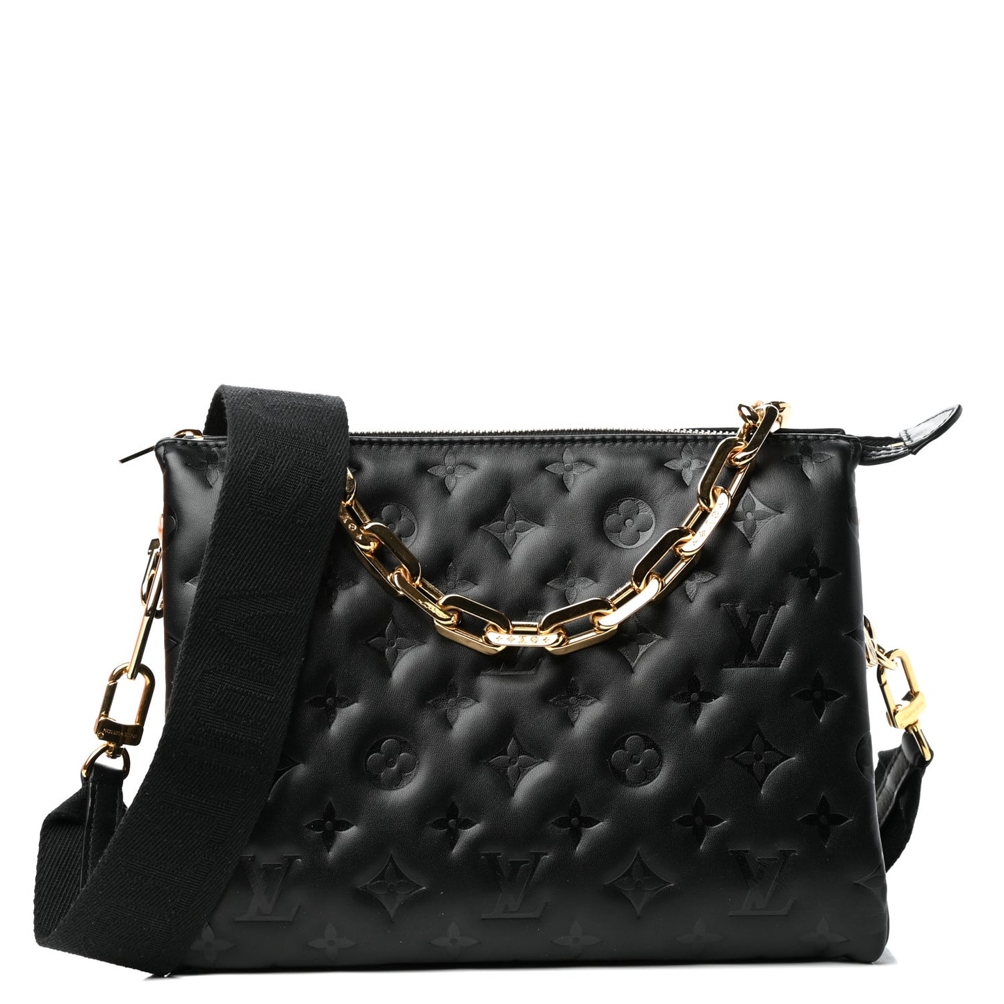 Lambskin Embossed Monogram Coussin PM Black