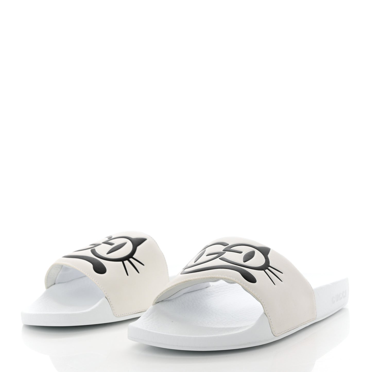 Nappa Interlocking G Cat Womens Pursuit Slide Sandals 41 Great White