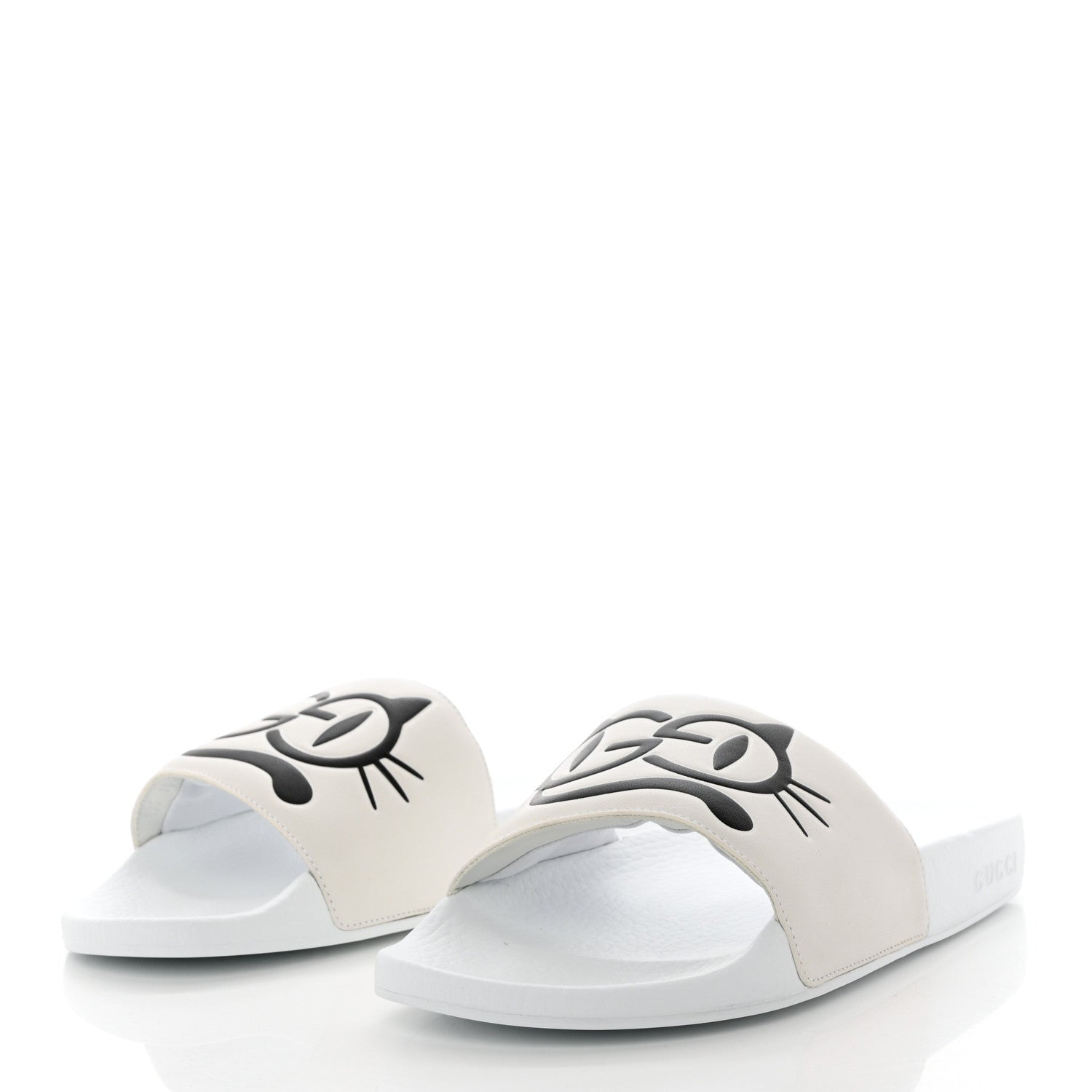 Gucci Nappa Interlocking G Cat Womens Pursuit Slide Sandals 41 Great White 3 of 11