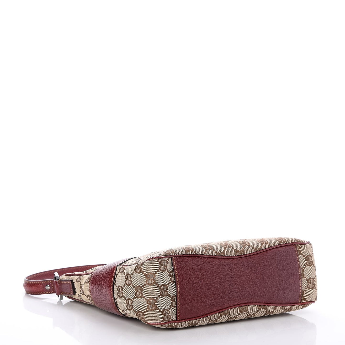 Monogram Calfskin Shoulder Bag Hobo Red