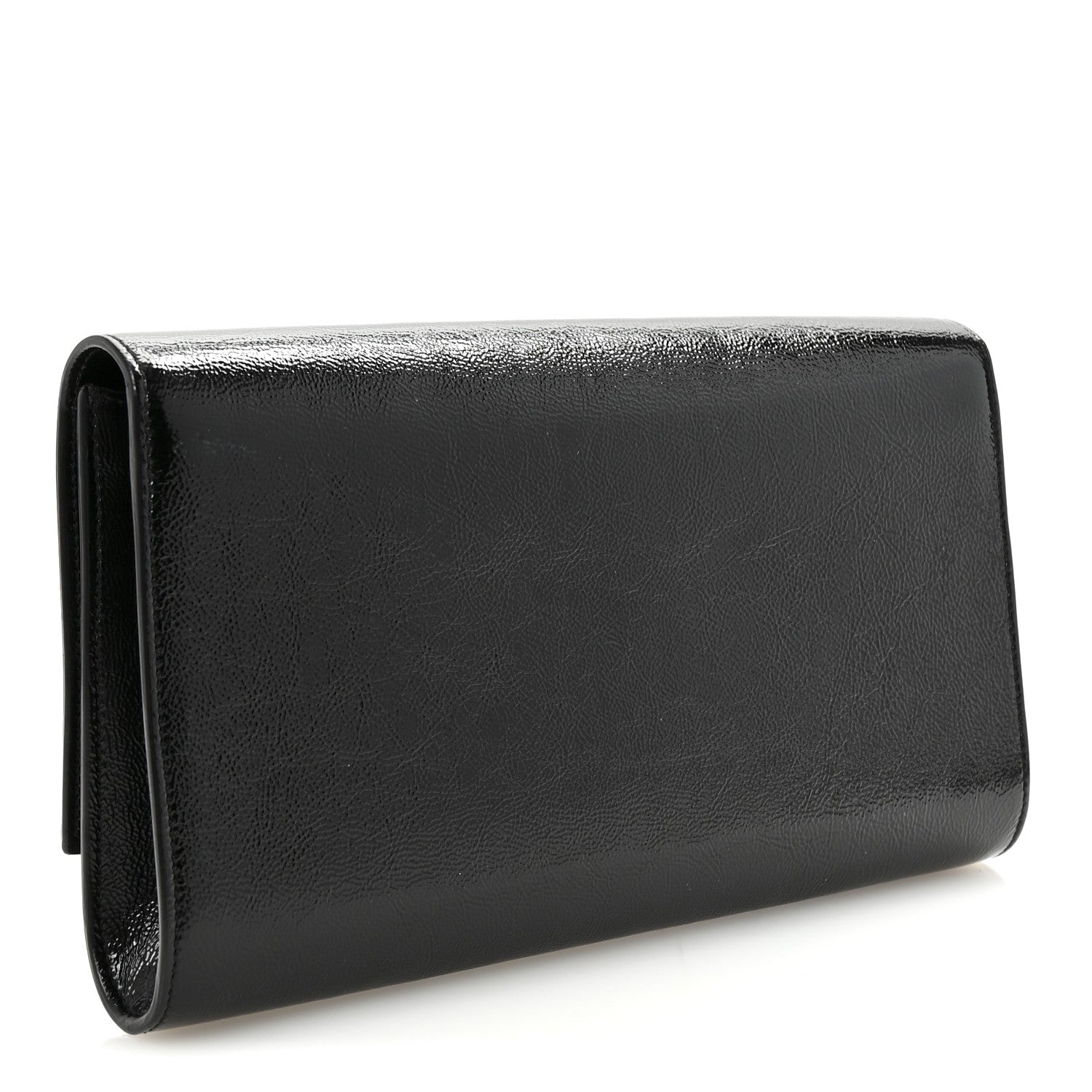 Saint Laurent Textured Patent Monogram Large Belle De Jour Clutch Black 3 of 6