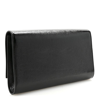 Saint Laurent Textured Patent Monogram Large Belle De Jour Clutch Black 3 of 6