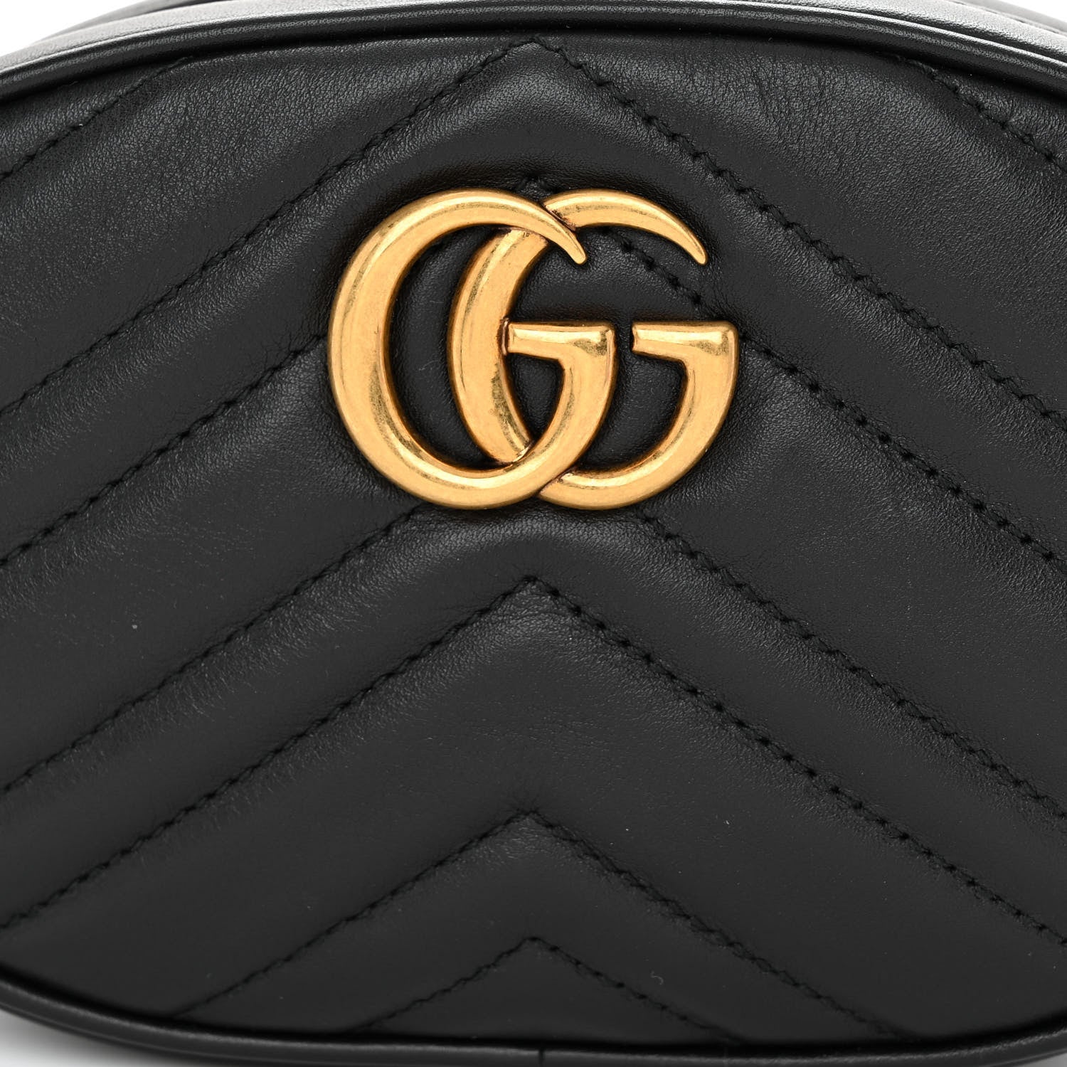 Gucci Calfskin Matelasse GG Marmont Belt Bag 95 38 Black 8 of 10