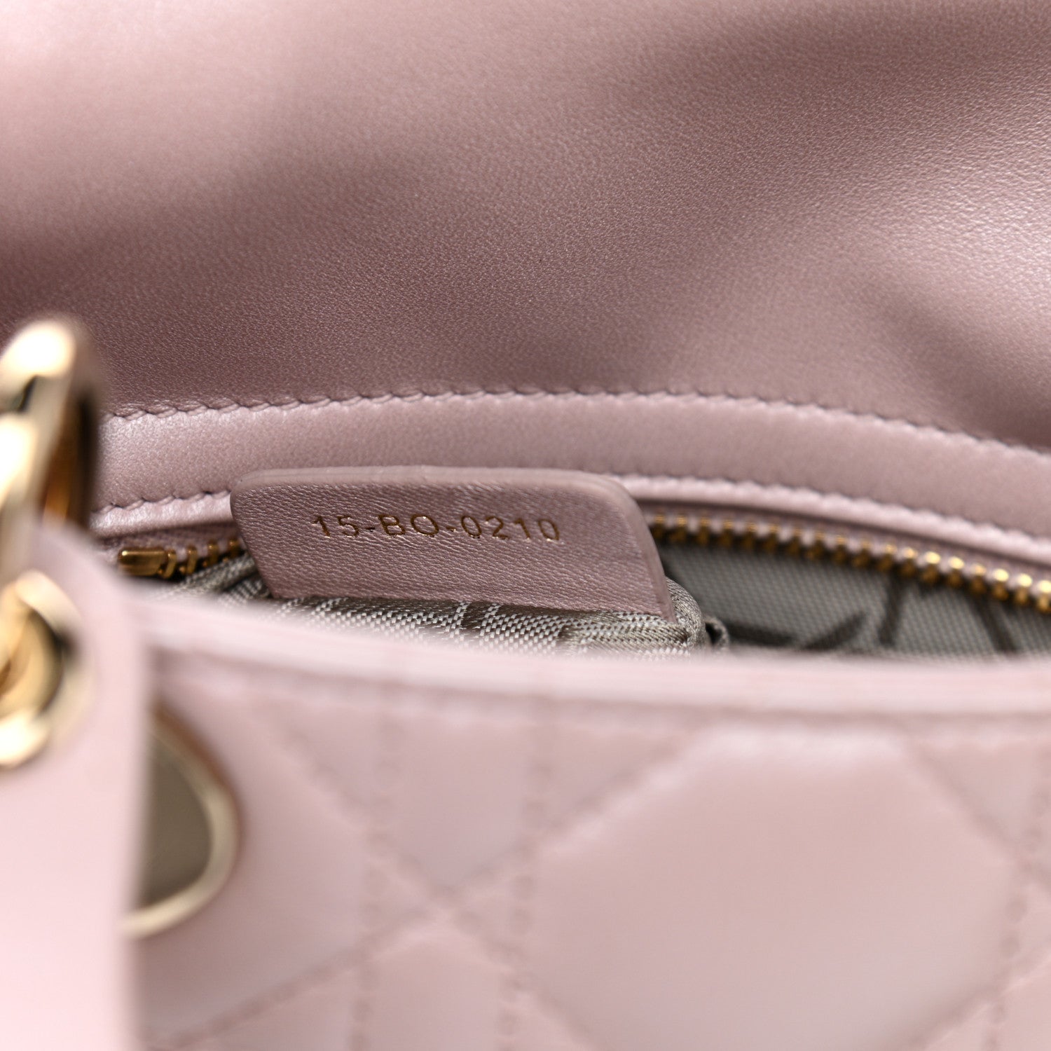 Christian Dior Metallic Lambskin Cannage Mini Lady Dior Lotus 7 of 10