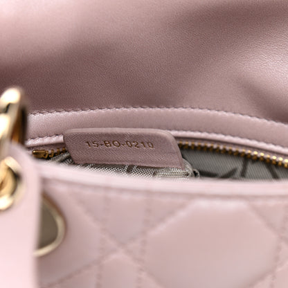 Christian Dior Metallic Lambskin Cannage Mini Lady Dior Lotus 7 of 10