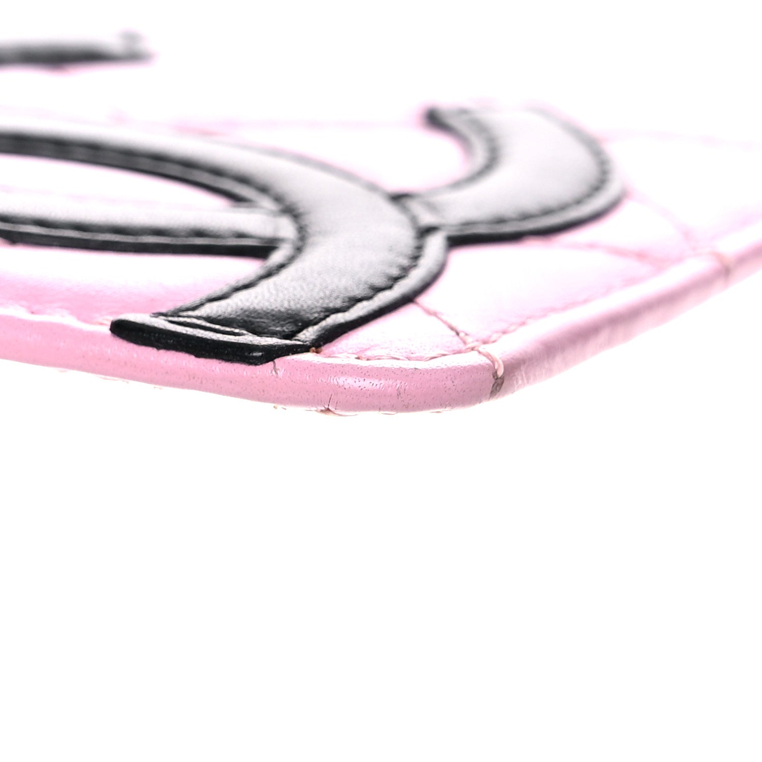 Chanel Calfskin Quilted Cambon Card Holder Pink Black 16 of 16