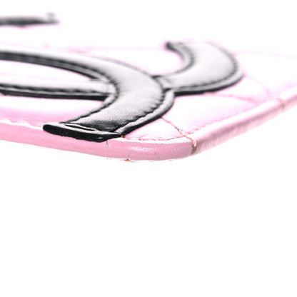 Chanel Calfskin Quilted Cambon Card Holder Pink Black 16 of 16