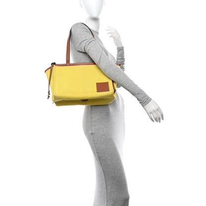 Loewe Canvas Calfskin Cushion Tote Yellow 2 of 13