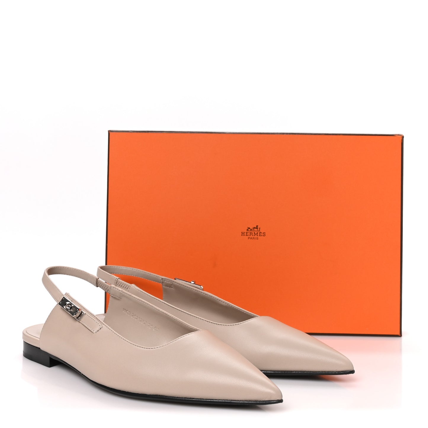 Nappa Lovely Slingback Flats 38.5 Beige Galet