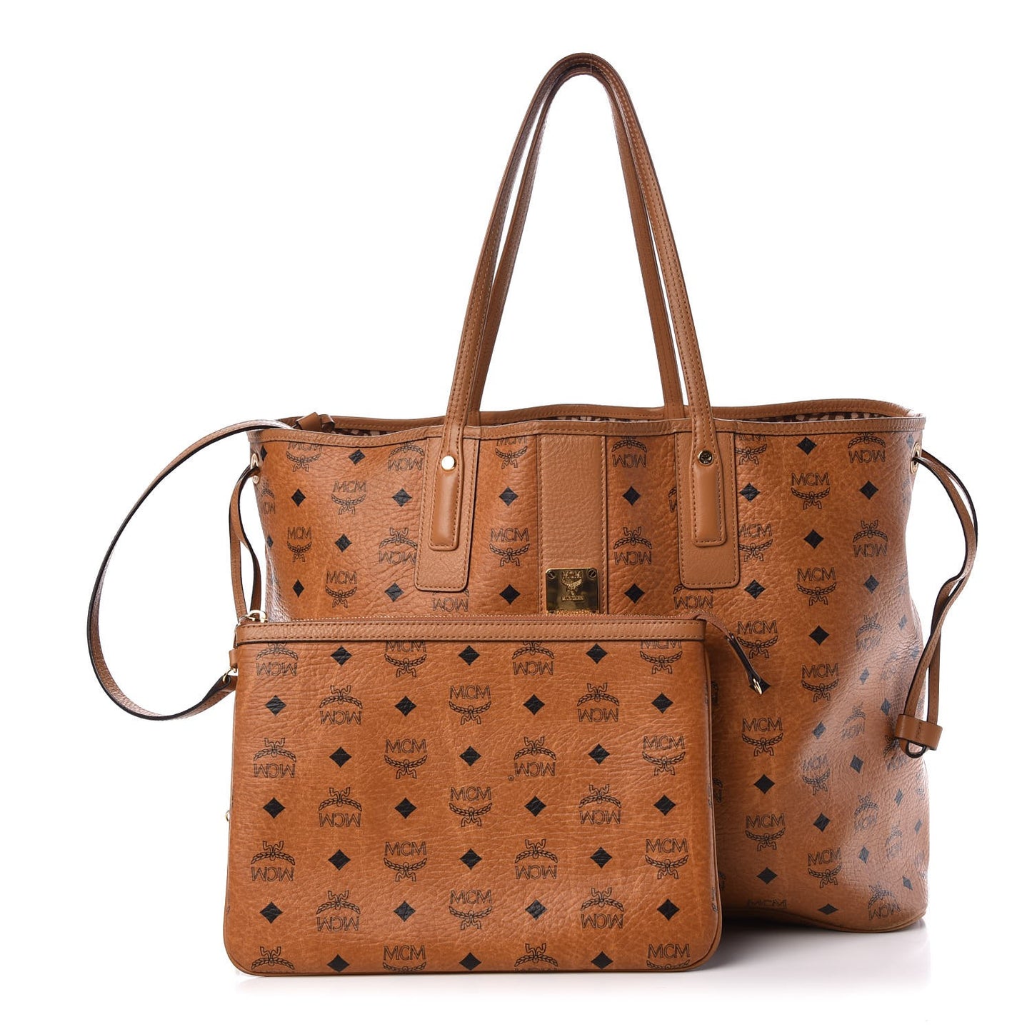 Visetos Large Liz Reversible Shopper Tote Cognac
