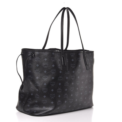 MCM Visetos Large Liz Reversible Shopper Tote Black 5 of 9