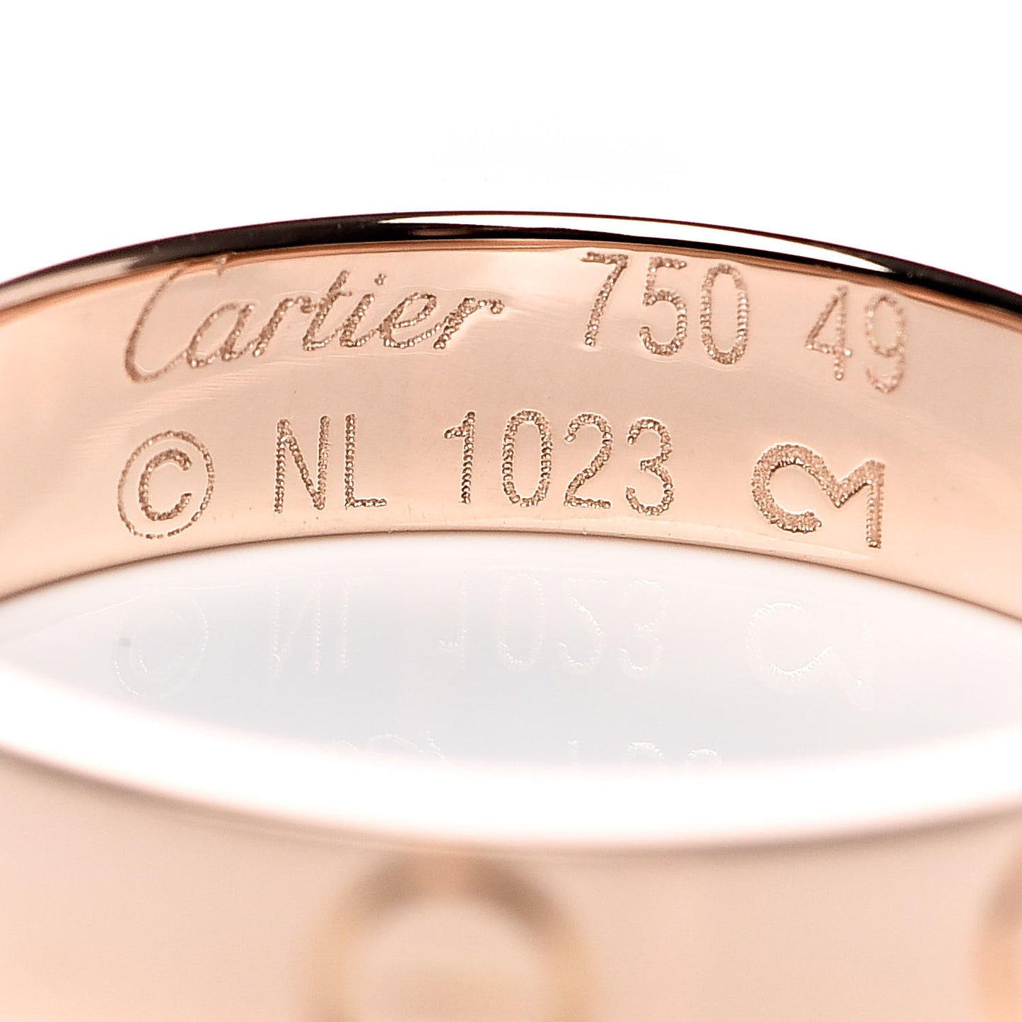18K Pink Gold Diamond 4mm LOVE Wedding Band Ring 49 4.75