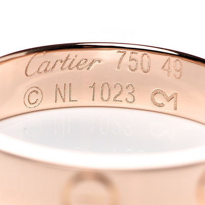 Cartier 18K Pink Gold Diamond 4mm LOVE Wedding Band Ring 49 4.75 4 of 5