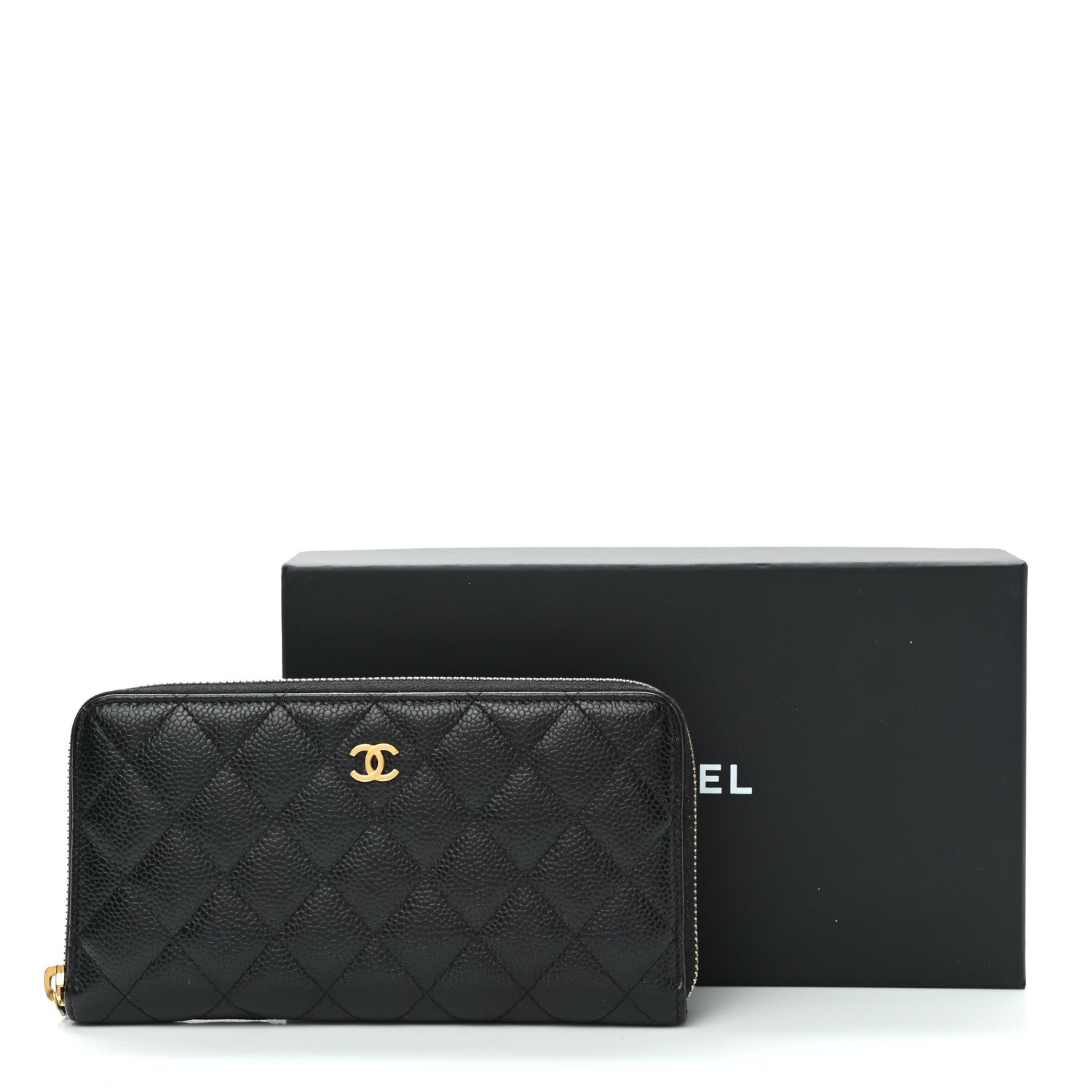 Chanel Caviar Quilted Large Gusset Zip Around Wallet Black 9 of 9