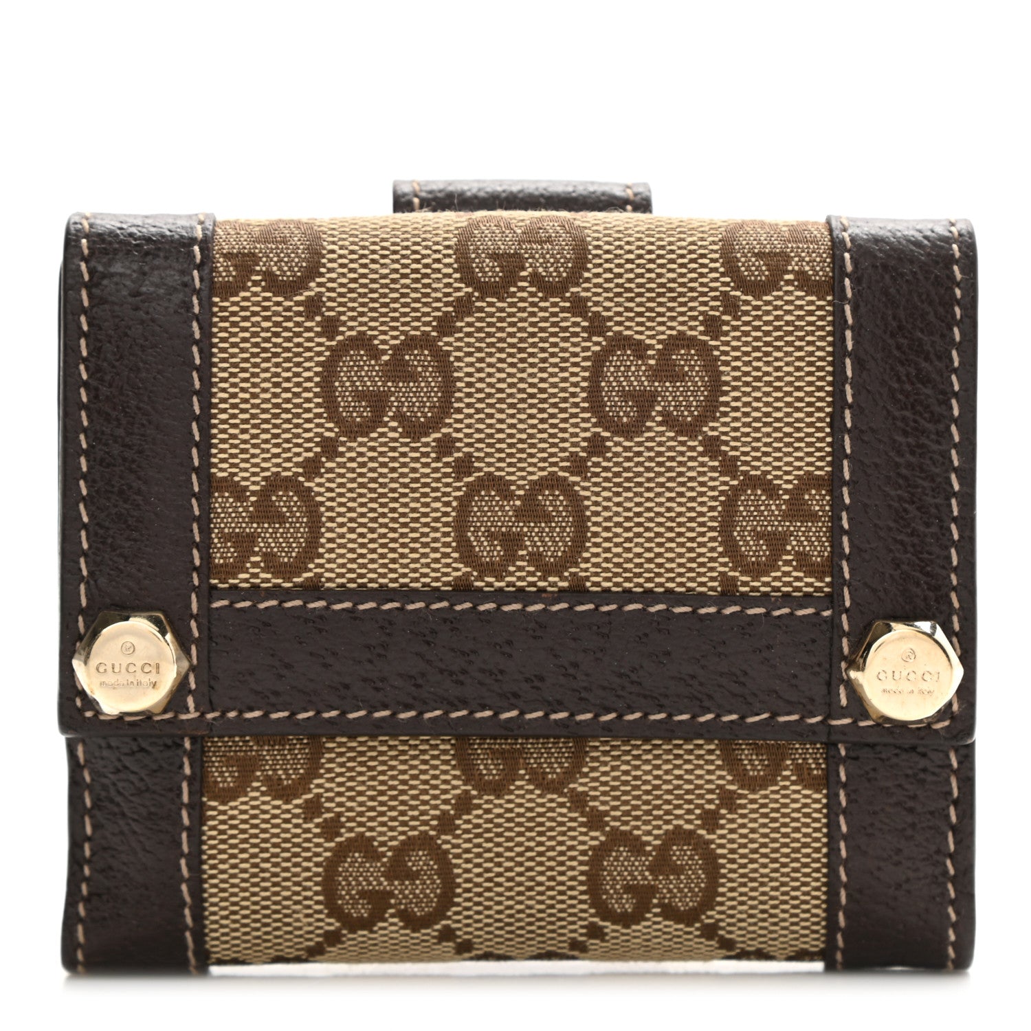 Gucci Monogram Charmy Square Wallet Dark Brown 1 of 9