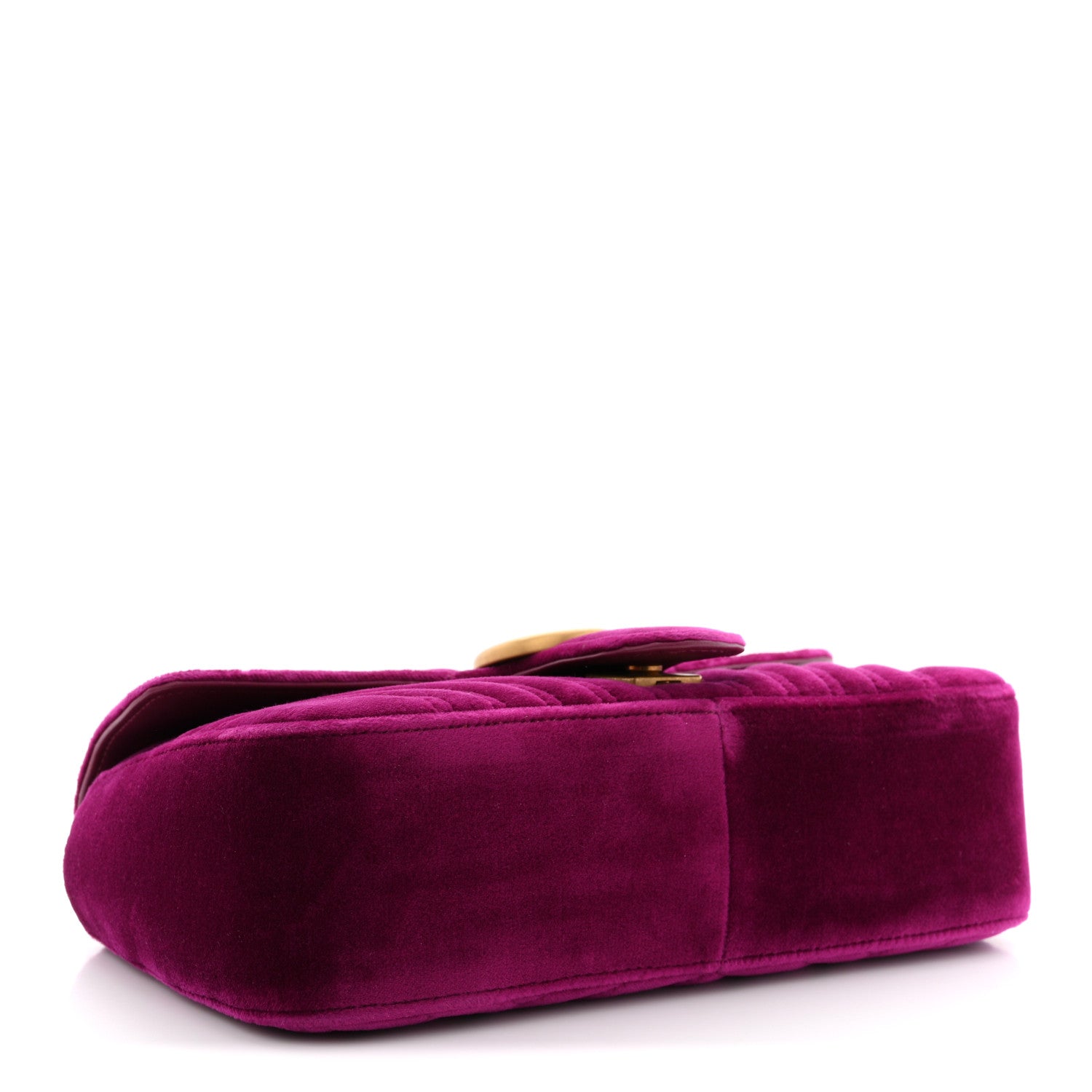 Gucci Velvet Matelasse Small GG Marmont Shoulder Bag Fuchsia Violet Cyclamen 4 of 10