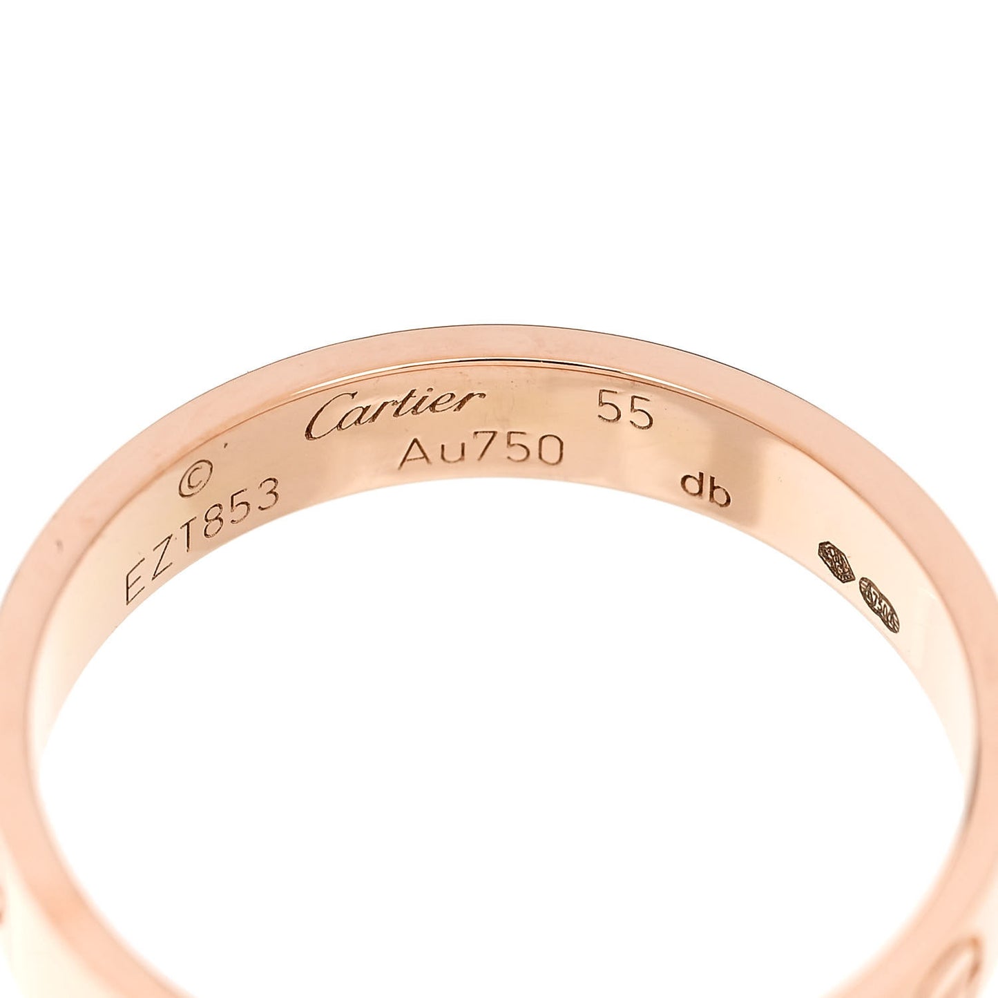 18K Pink Gold 3.5mm LOVE Wedding Band Ring 55 7.25