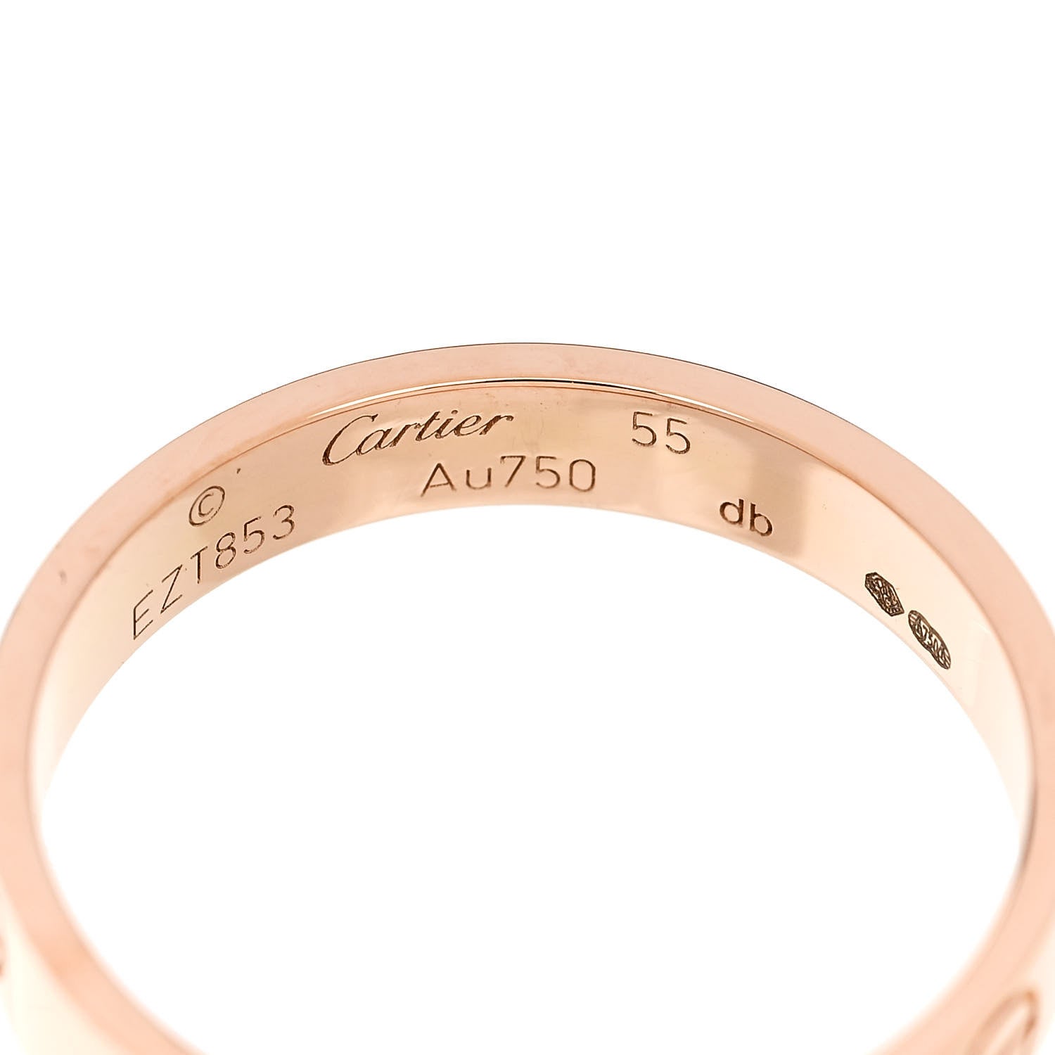 Cartier 18K Pink Gold 3.5mm LOVE Wedding Band Ring 55 7.25 4 of 5